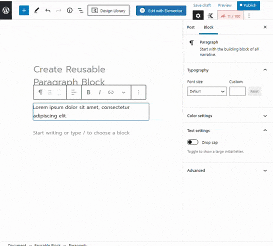 อธิบายเรื่อง เพิ่มไปยังบล็อกใช้ซ้ำได้ (Reusable Blocks) เพิ่มเติ่ม