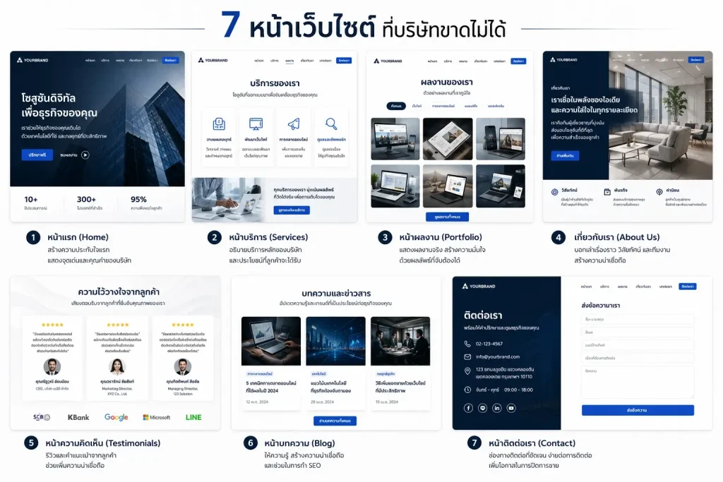 7 หน้าเว็บไซต์ที่บริษัทขาดไม่ได้