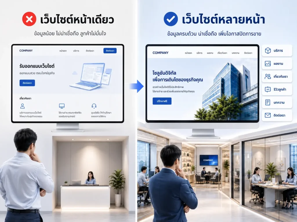 ทำเว็บไซต์หน้าเดียวพอไหม
